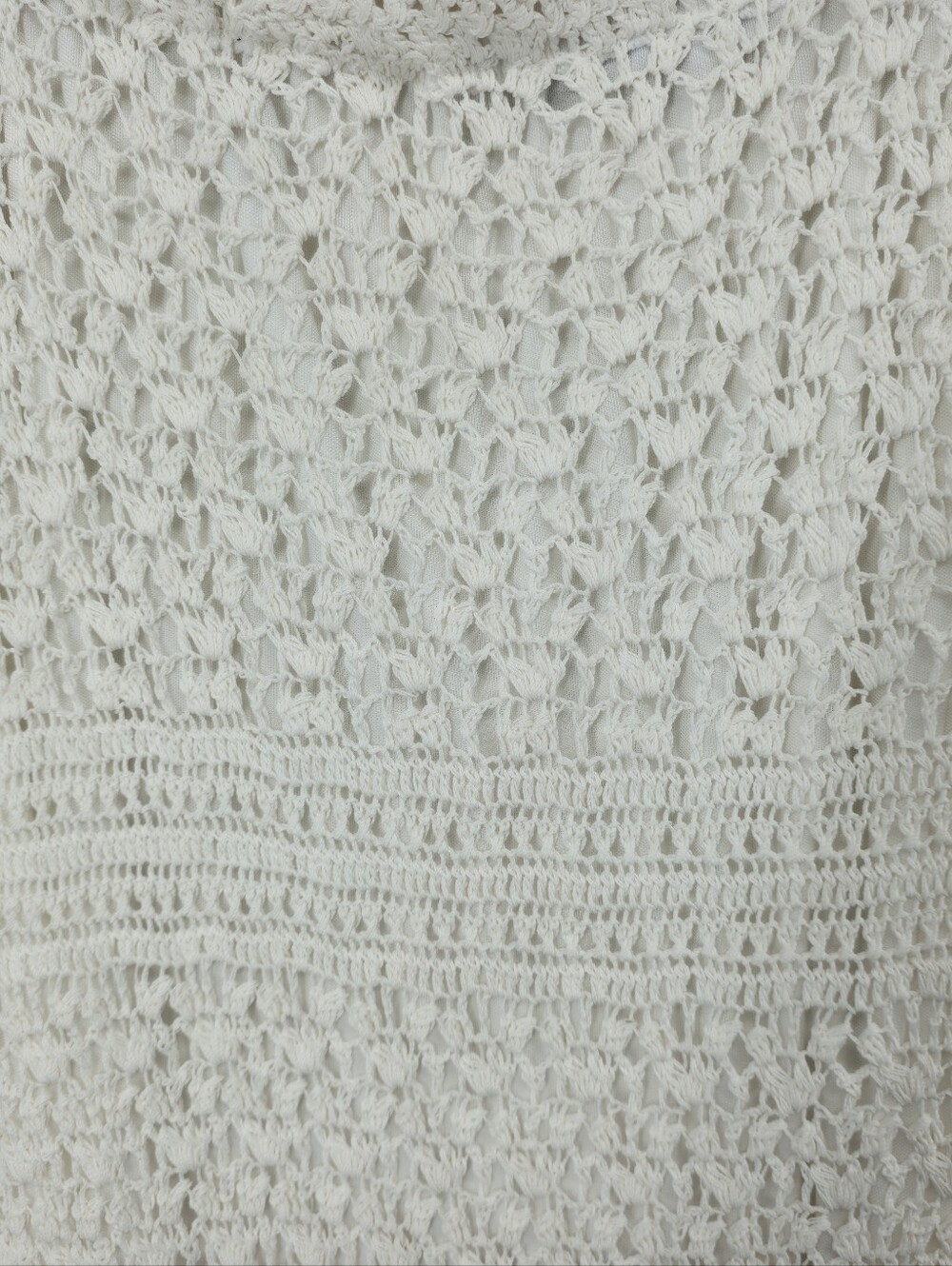 ❌️SOLD❌️M. Nicole Evening White Crochet Strapless Coastal Boho Maxi Dress Large - Picture 4 of 15